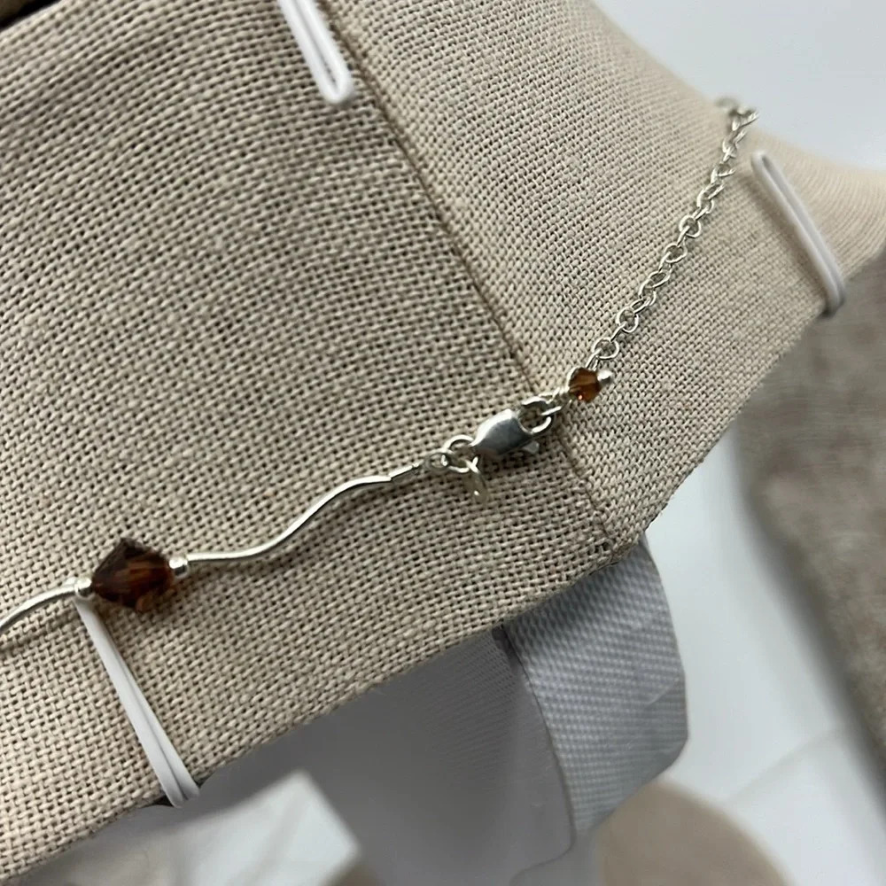 Sterling silver adjustable 16-18 necklace with matching earrings - Picture 9 of 12